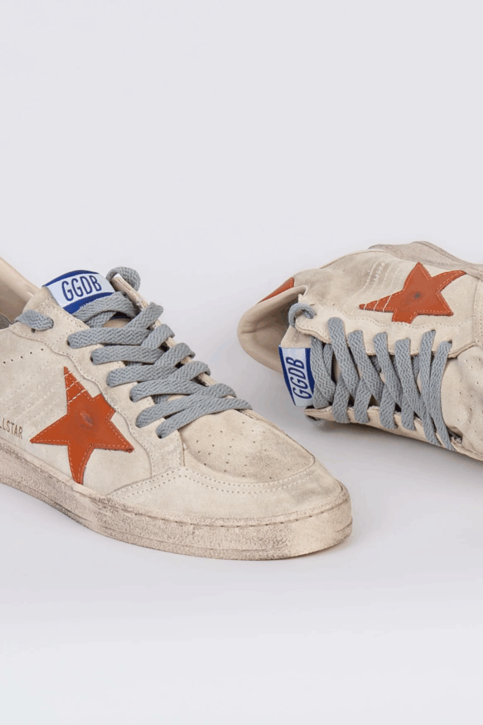 Sneakers Ball Star Beige Étoile Orange