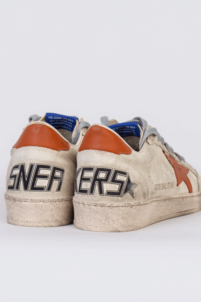 Sneakers Ball Star Beige Étoile Orange