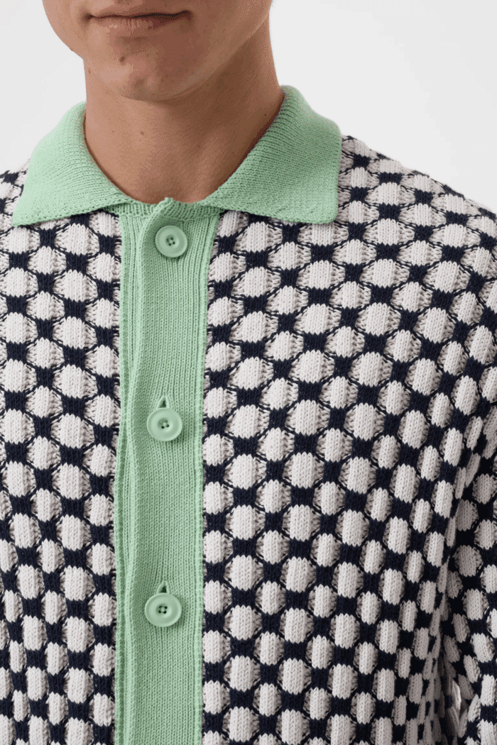 Cardigan Coton Beige Vert