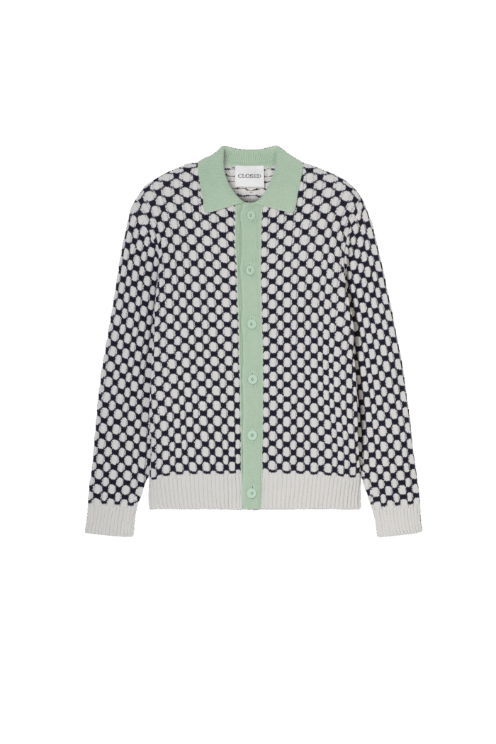 Cardigan Coton Beige Vert