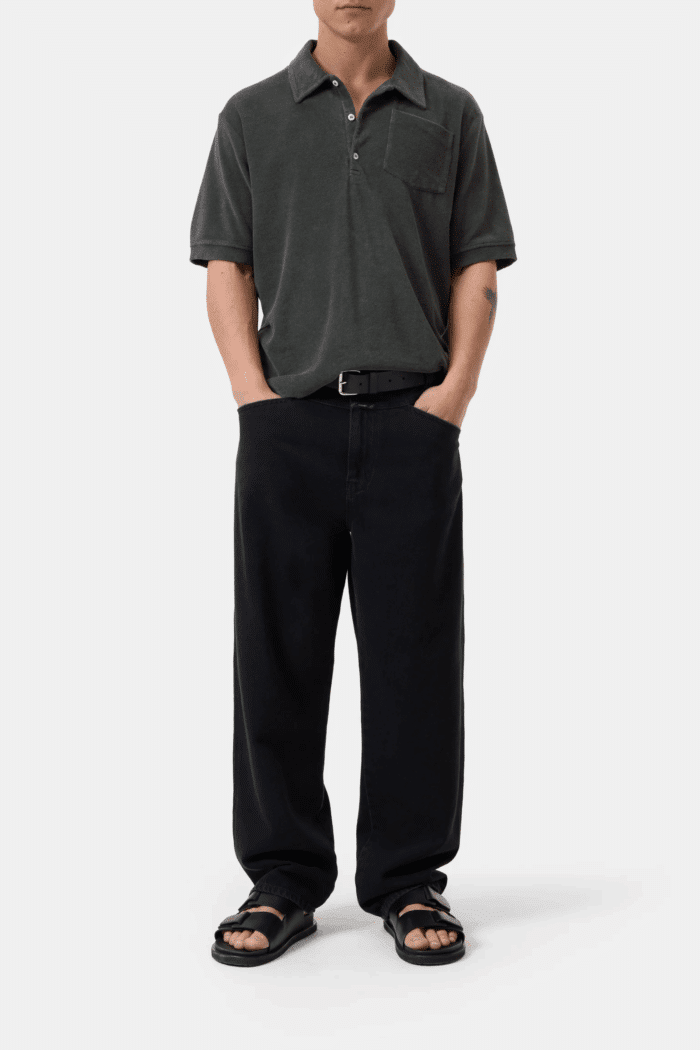 Polo Éponge Gris Poivre