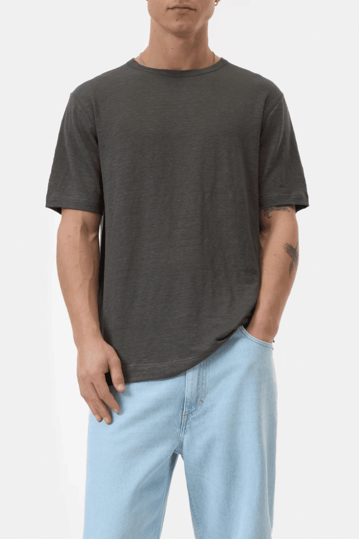 Tee-Shirt Lin Mélangé Gris Poivre