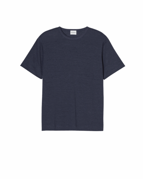 Tee-Shirt Lin Mélangé Bleu Fumé