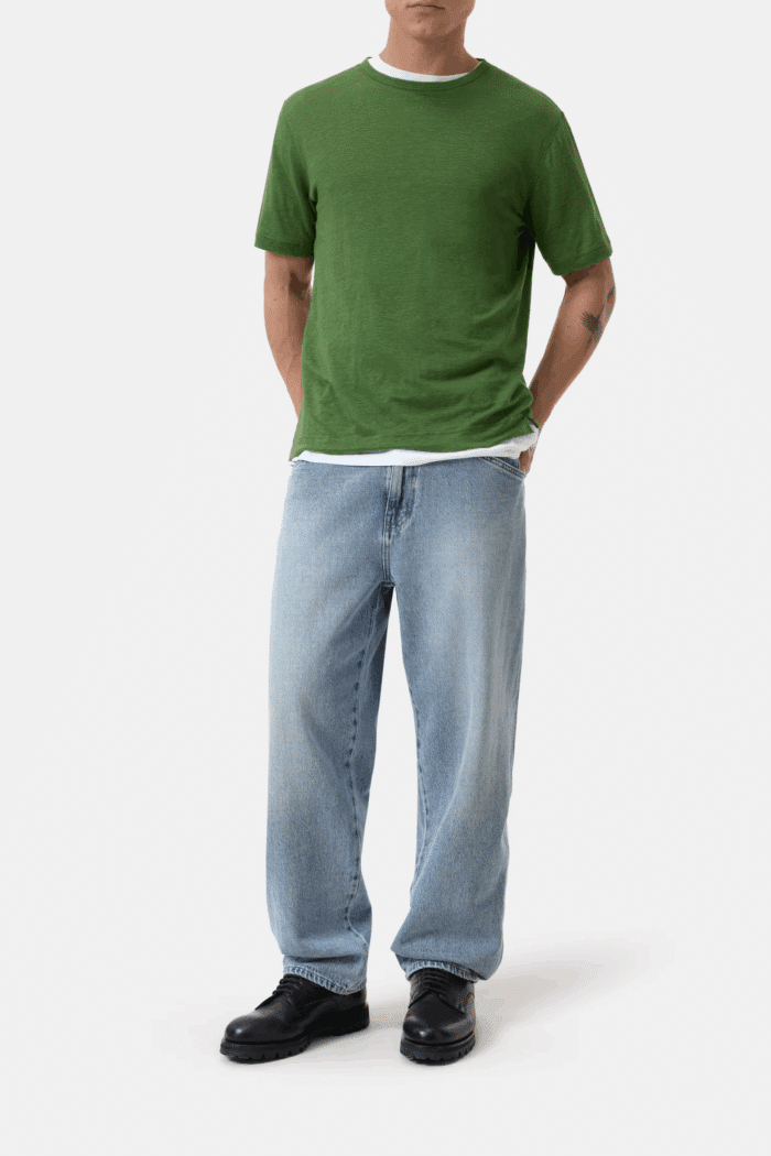 Tee-Shirt Lin Mélangé Vert Ranger
