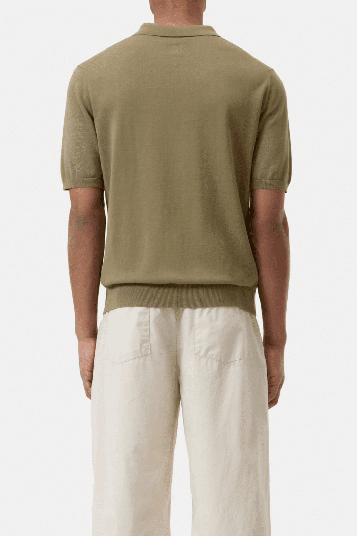 Polo Zippé Coton Vert Chino