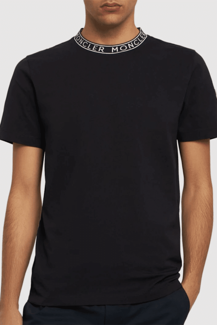 Tee-Shirt Marine Col Logoté