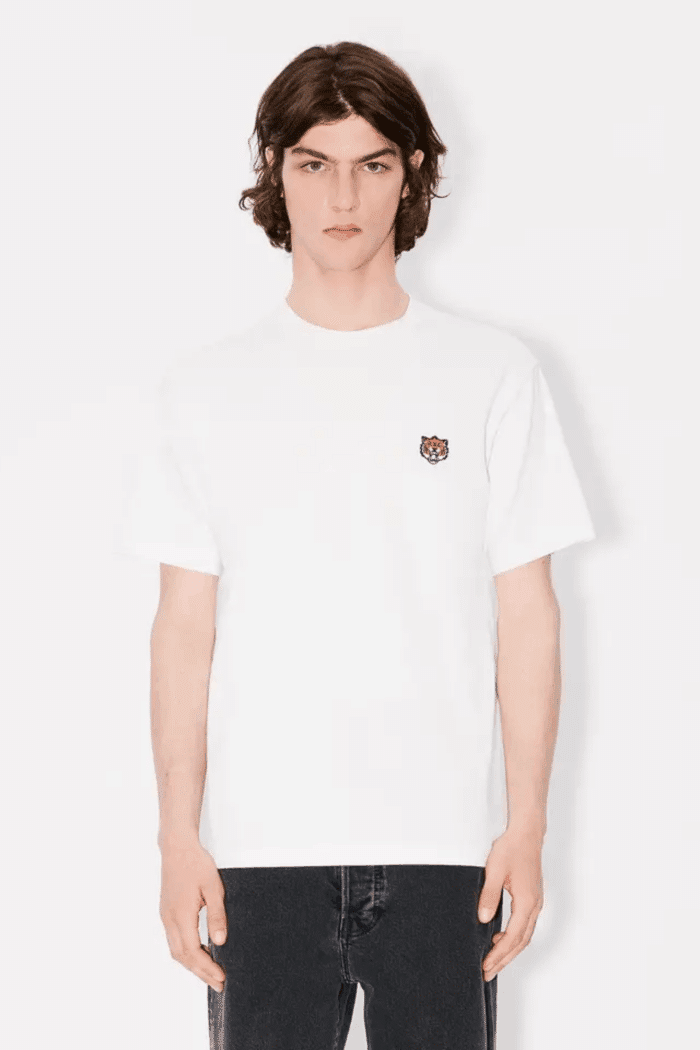 Tee-Shirt Happy Tiger Coton Blanc Cassé