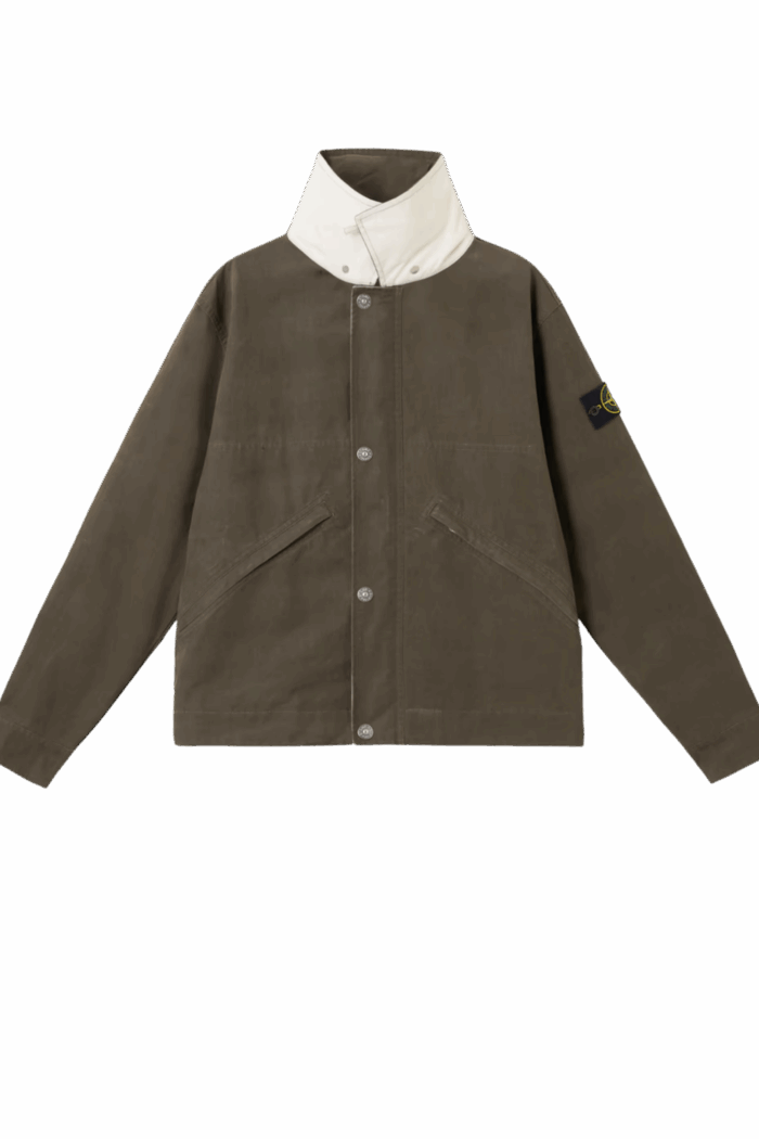 Veste A Col Coton Kaki