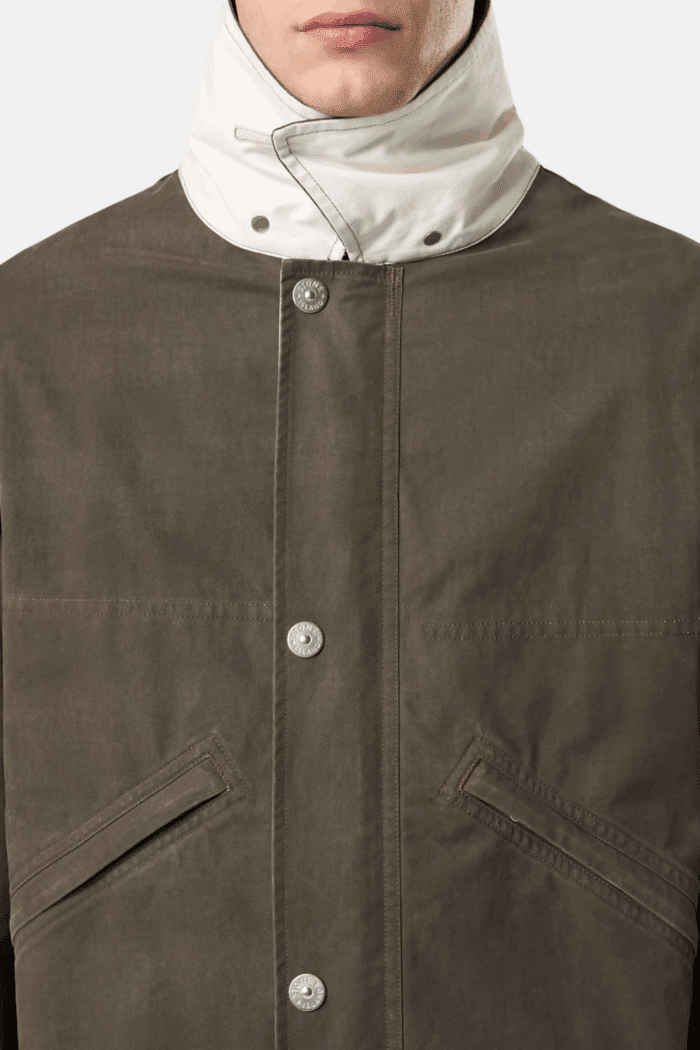 Veste A Col Coton Kaki
