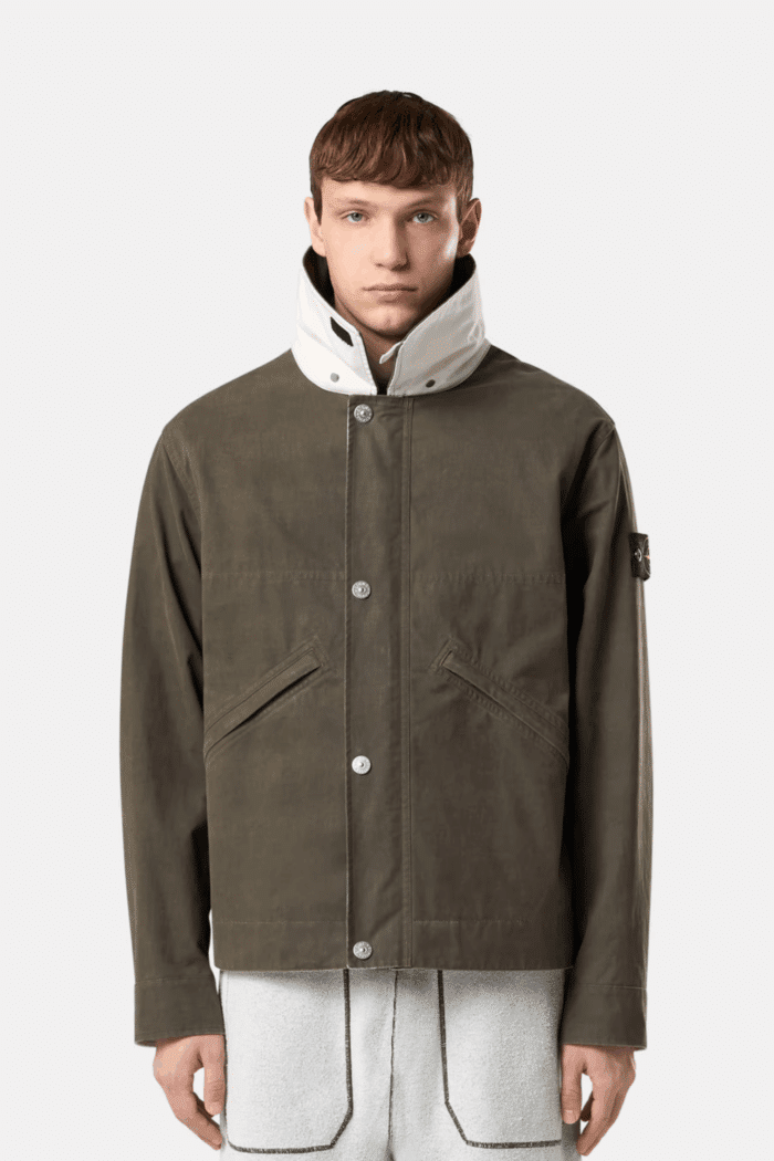 Veste A Col Coton Kaki