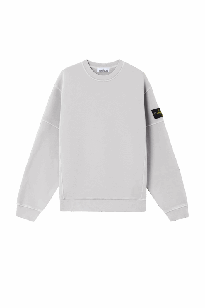 Sweat Coton Délavé Gris Perle