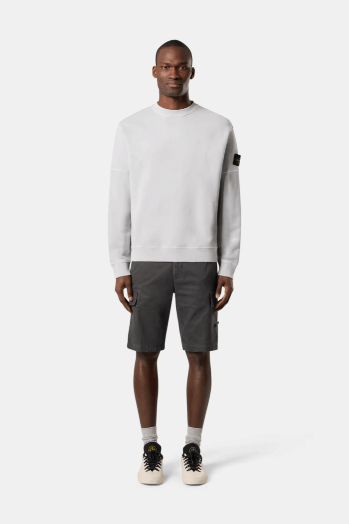 Sweat Coton Délavé Gris Perle