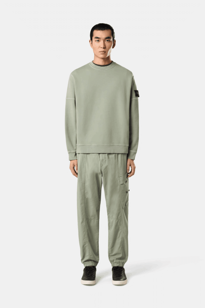 Sweat Coton Délavé Sauge