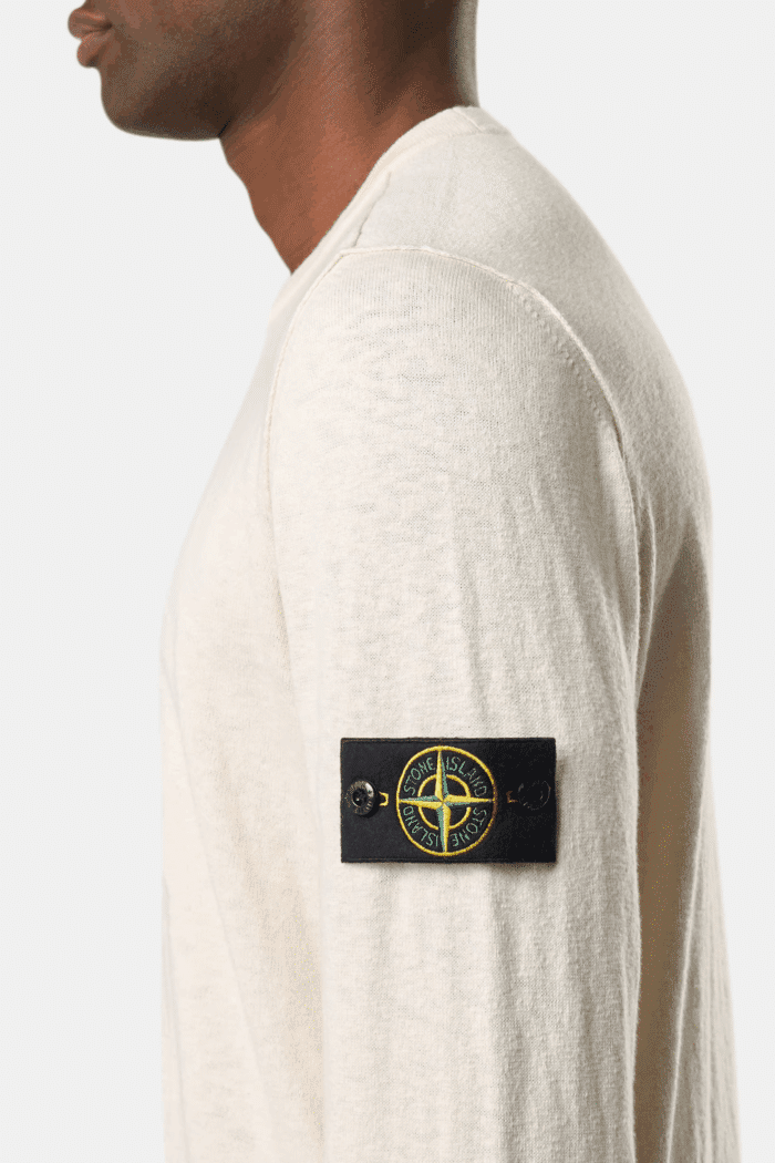 Pull Col Rond Coton Ivoire