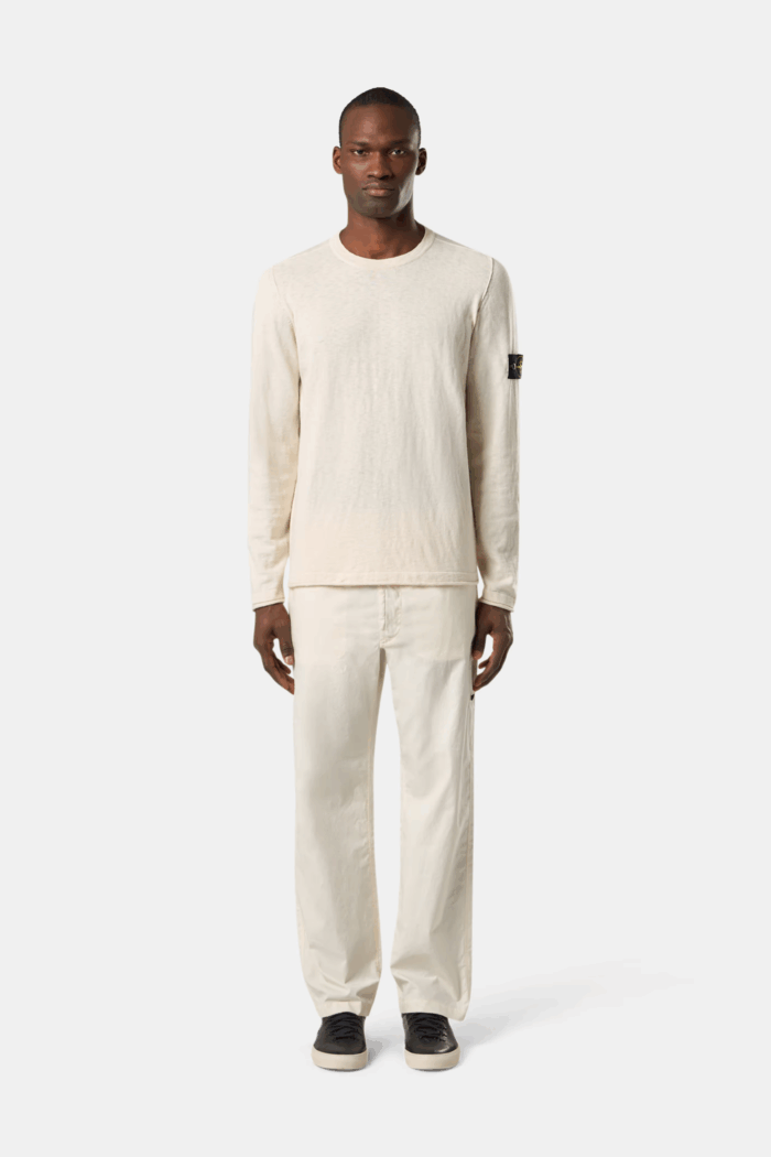 Pull Col Rond Coton Ivoire