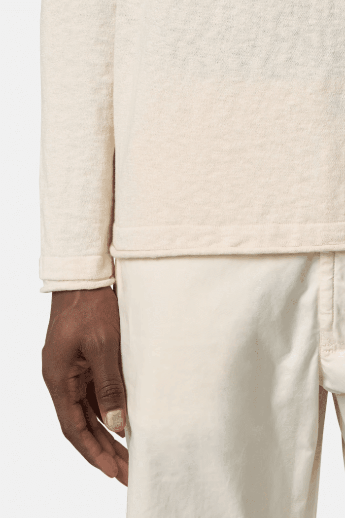 Pull Col Rond Coton Ivoire