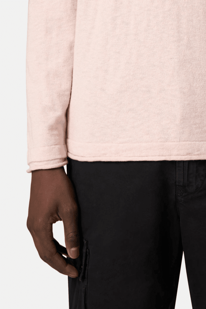 Pull Col Rond Coton Rose