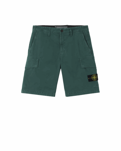 Bermuda Cargo Coton Vert Bouteille