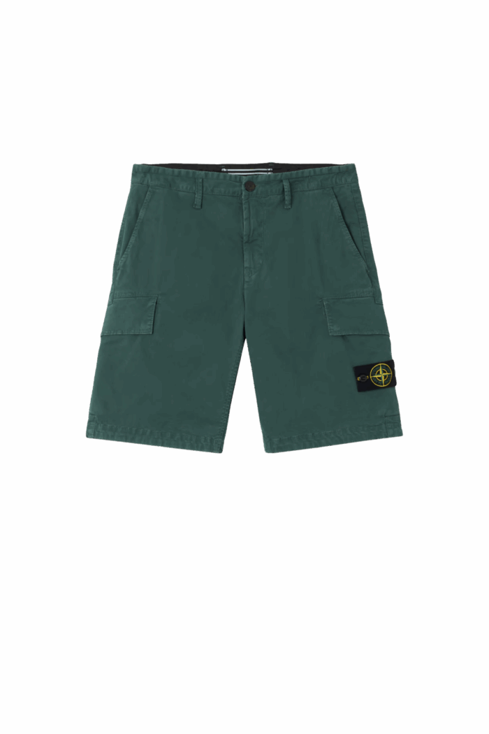 Bermuda Cargo Coton Vert Bouteille