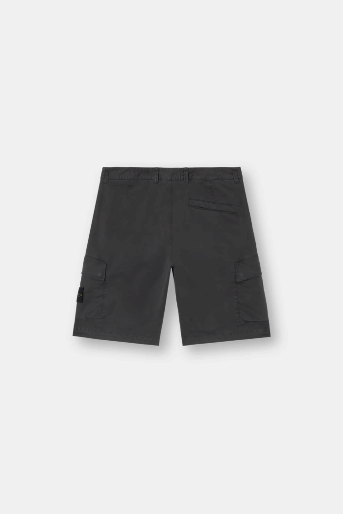 Bermuda Cargo Coton Usé Noir