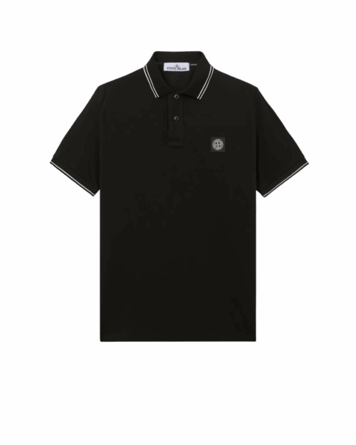 Polo Coton Élasthanne Noir