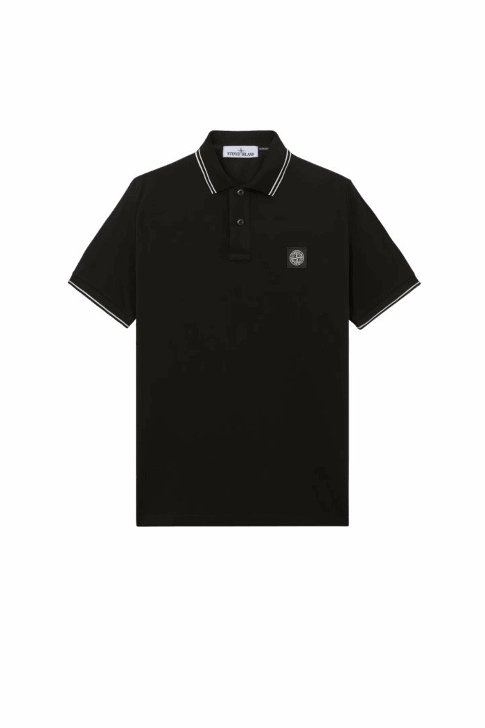 Polo Coton Élasthanne Noir