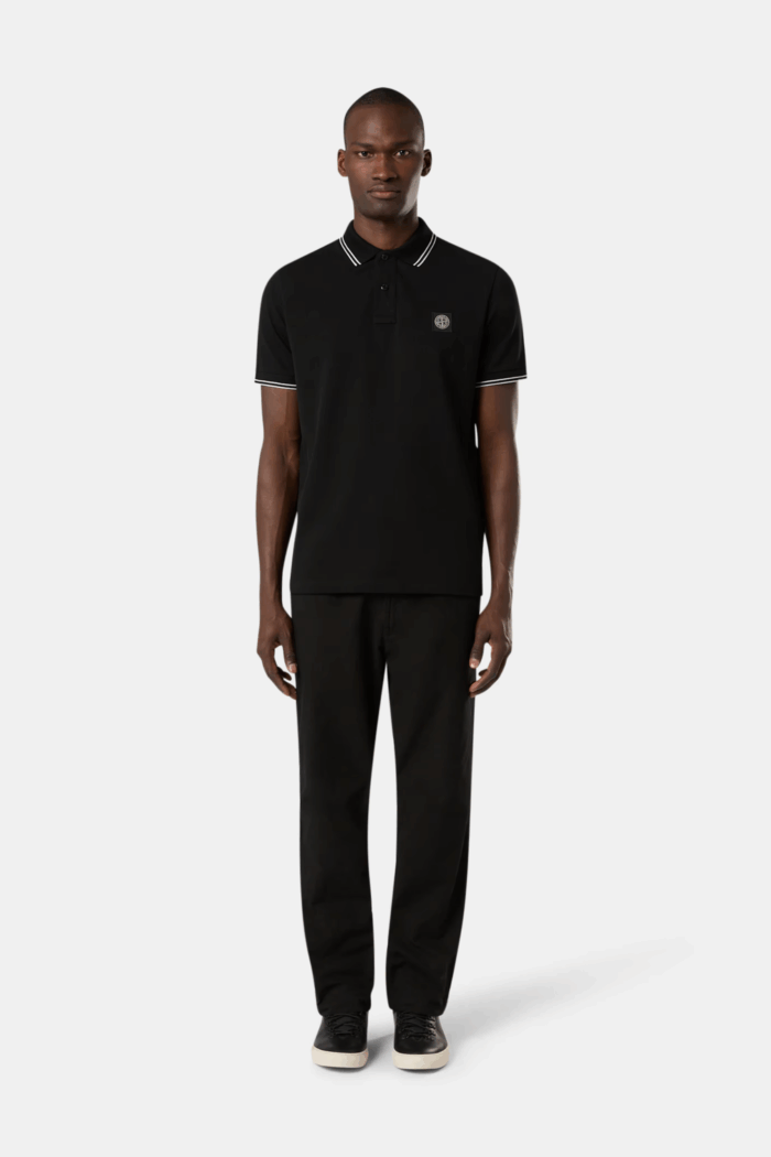 Polo Coton Élasthanne Noir