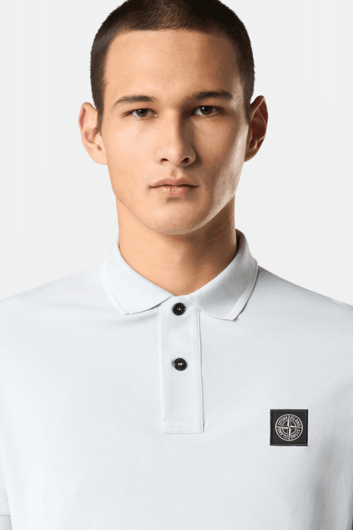 Polo Coton Élasthanne Bleu Ciel