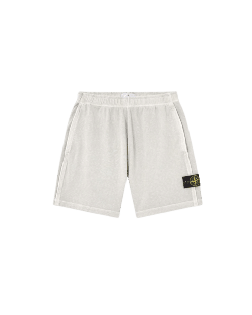 Short de Jogging Coton Flammé Gris Perle