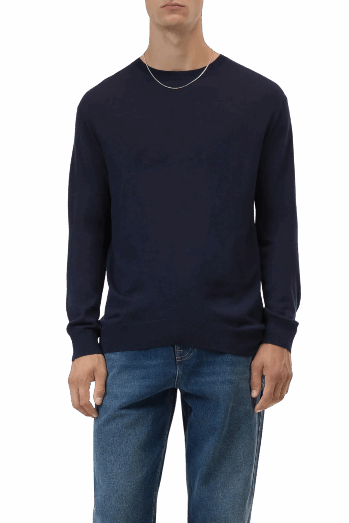 Pull Laine Bleu Marine