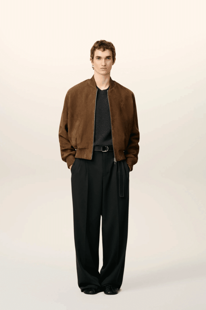Blouson Cuir Marron Zippé
