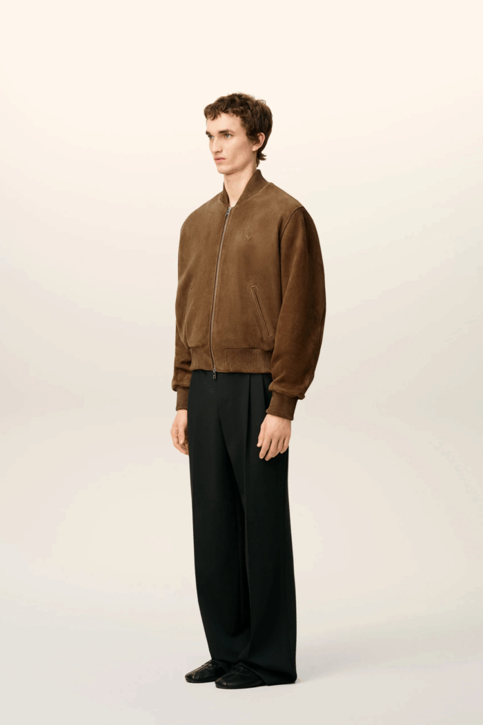 Blouson Cuir Marron Zippé