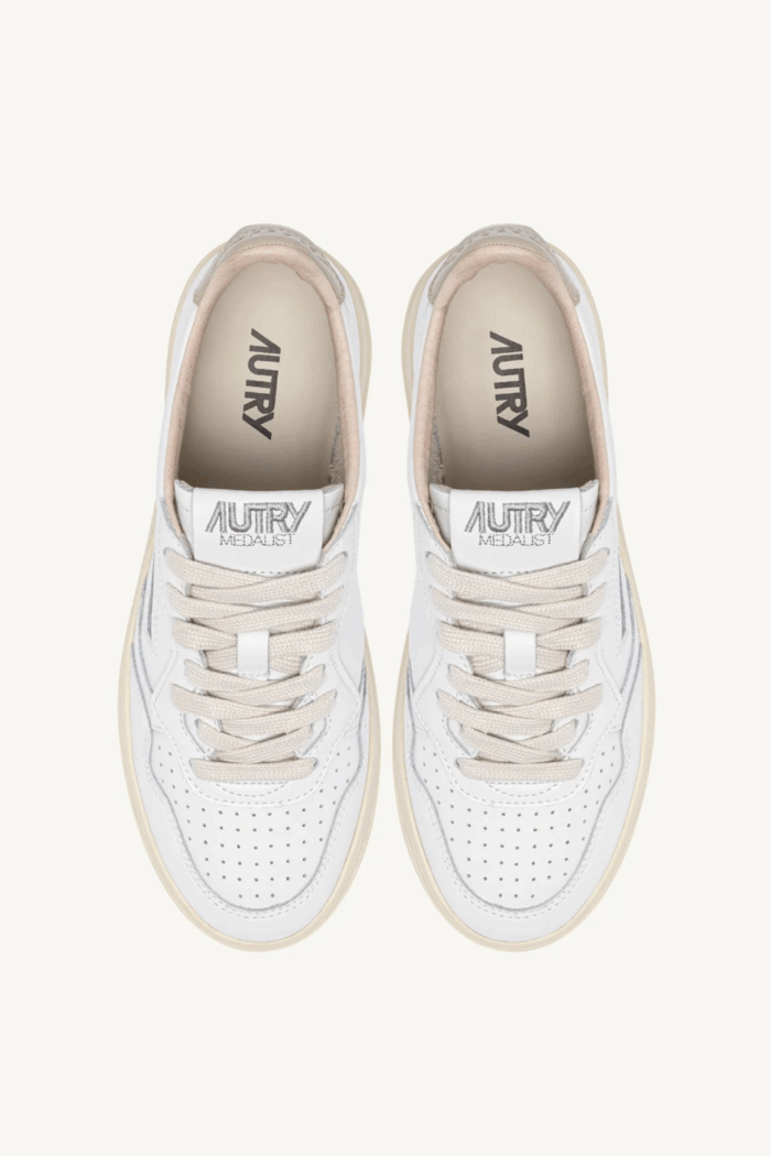 Sneakers Medalist Cuir Blanc Beige