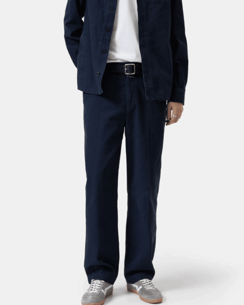 Pantalon Relaxed Coton Bleu Foncé