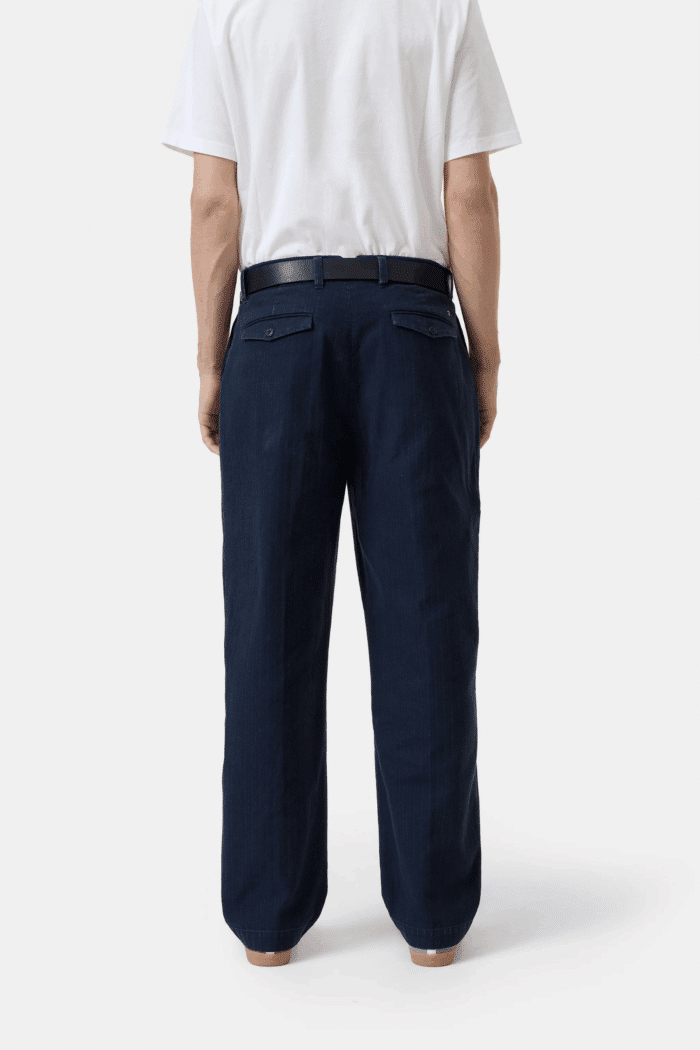 Pantalon Relaxed Coton Bleu Foncé