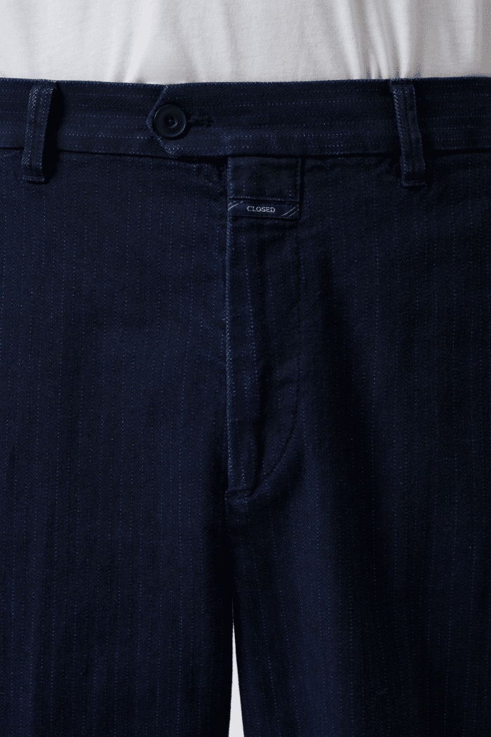 Pantalon Relaxed Coton Bleu Foncé