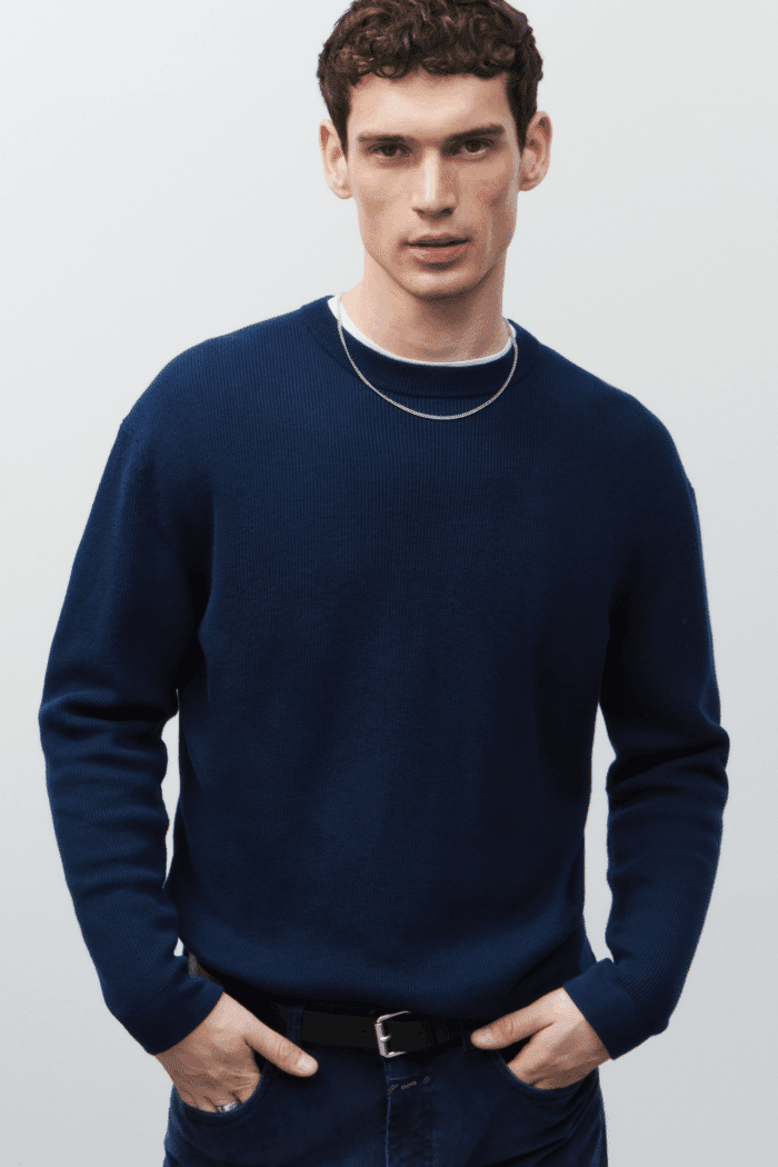Pull Maille Fine Bleu Encre