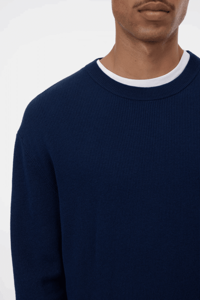 Pull Maille Fine Bleu Encre