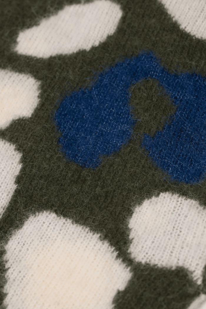 Pull Motif Intarsia Vert Forêt