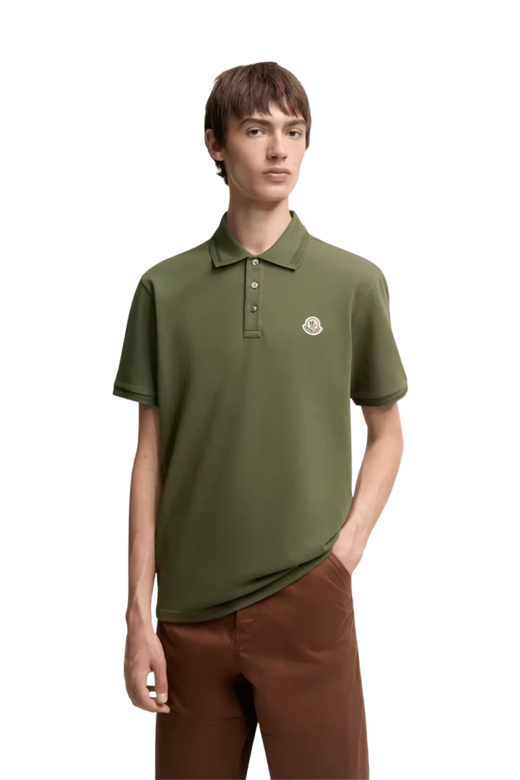 Polo Vert Logo Tricolore