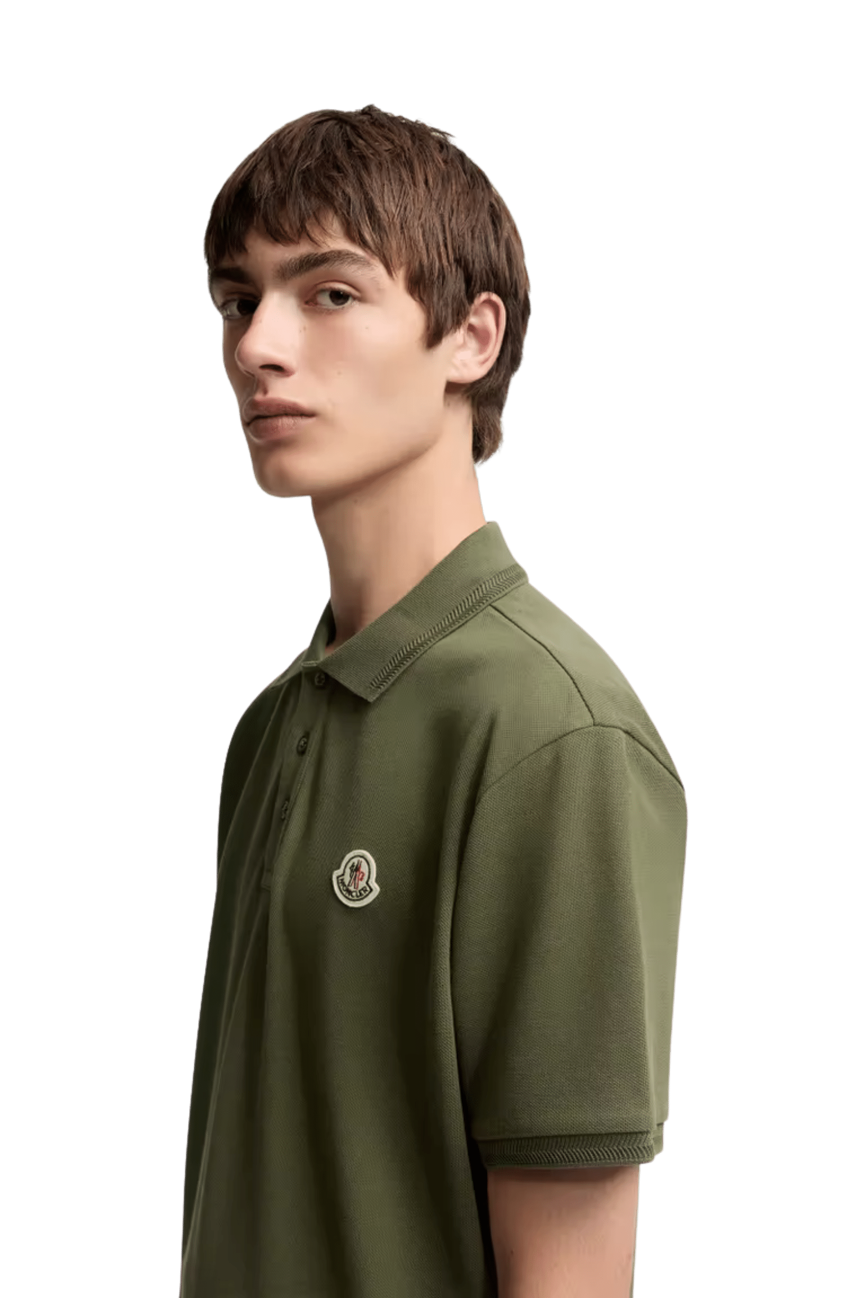 Polo Vert Logo Tricolore