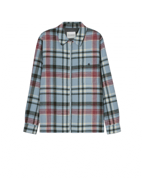 Chemise Zippée Laine Motif Tartan