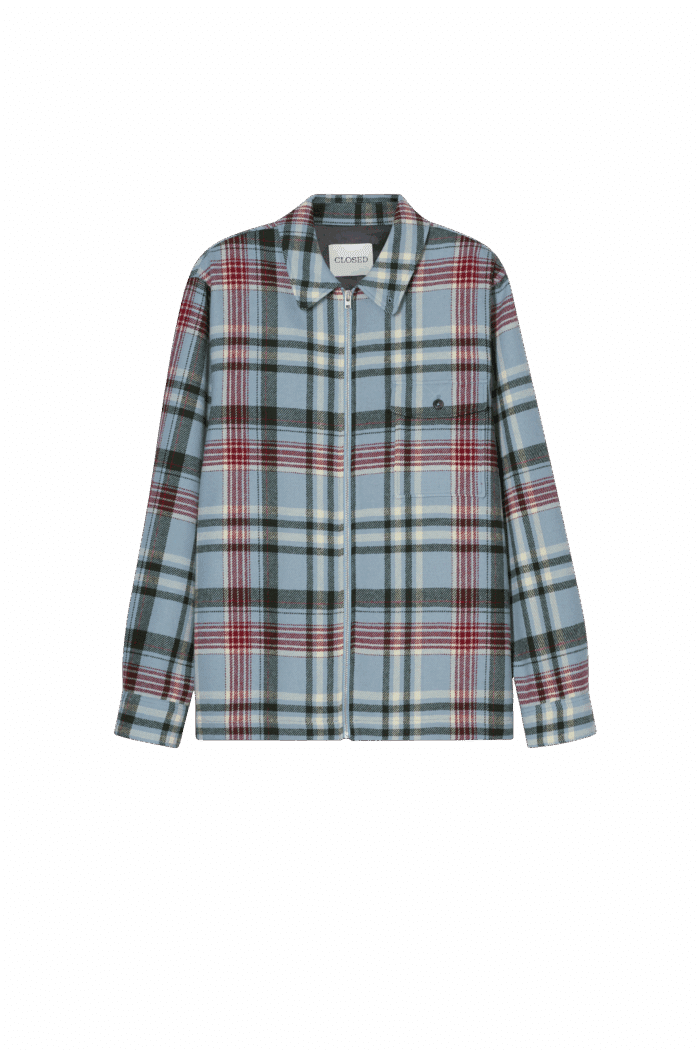 Chemise Zippée Laine Motif Tartan