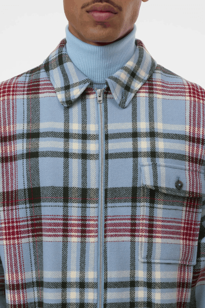Chemise Zippée Laine Motif Tartan