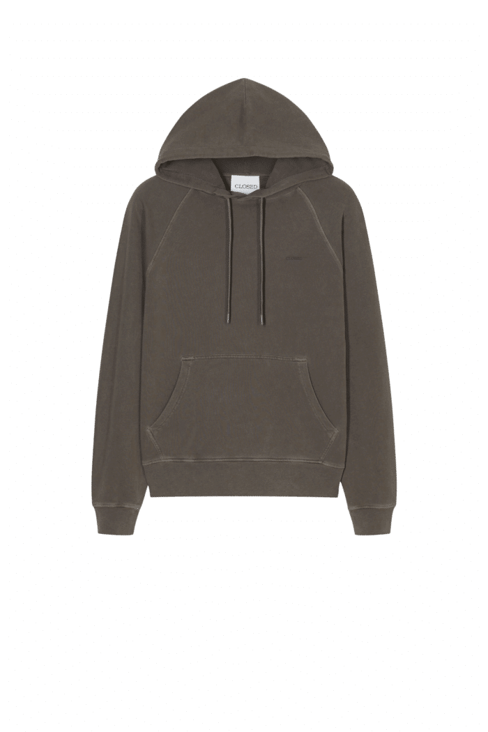 Sweat Capuche Coton Vert Marais