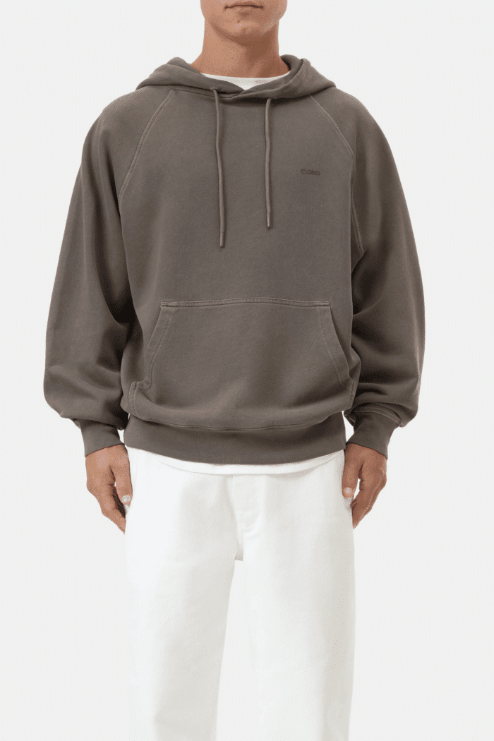 Sweat Capuche Coton Vert Marais