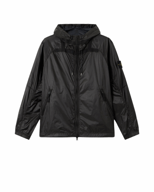 Blouson Capuche Nylon Gris