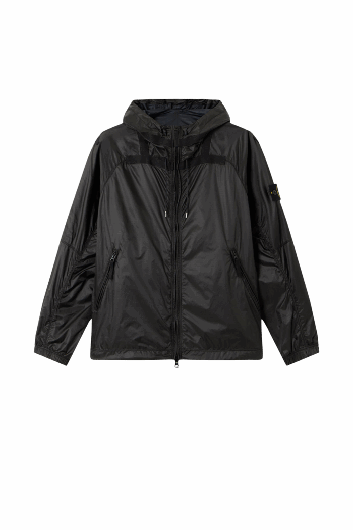Blouson Capuche Nylon Gris
