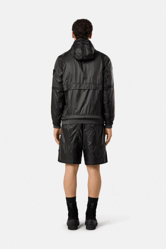 Blouson Capuche Nylon Gris