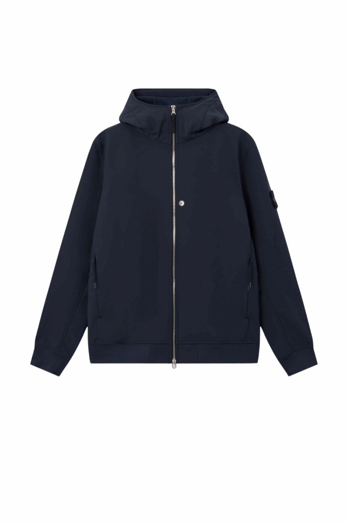 Blouson Léger Capuche Bleu Marine